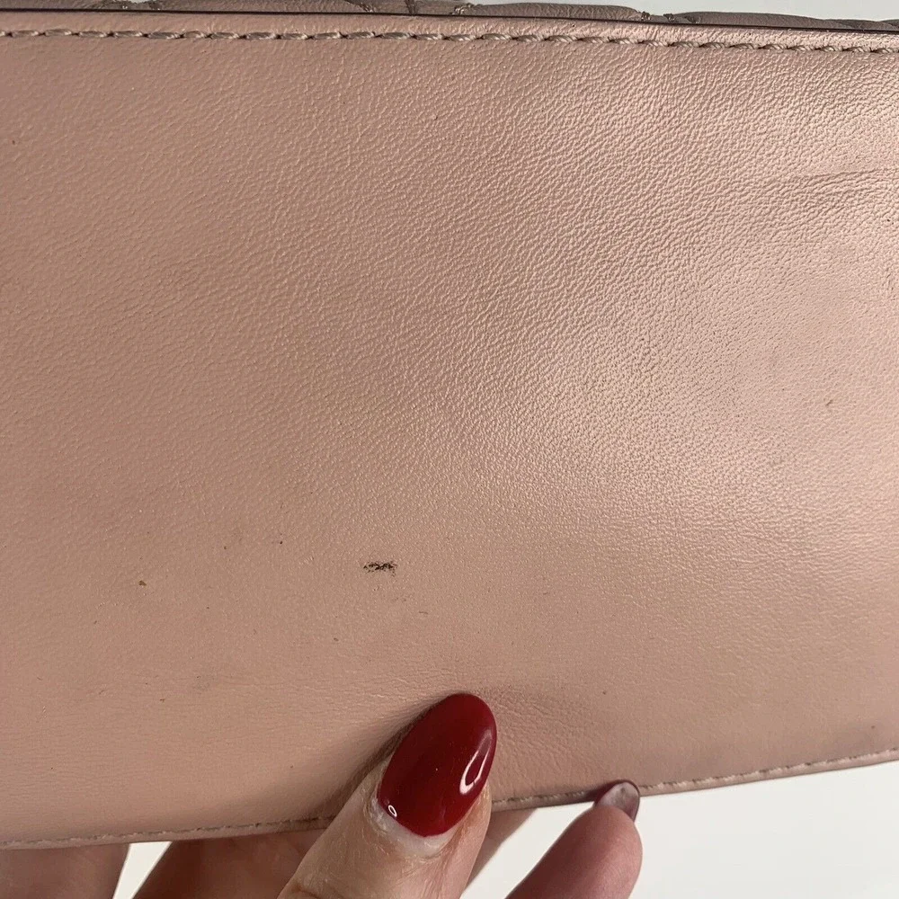 Kate Spade Large Shoulder Bag Briar Lane Quilted Emelyn Pink Leather Gold Chain